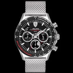 Relogio Pilota Evo Cronografo Aco Malha Milanesa-Scuderia Ferrari Clearance