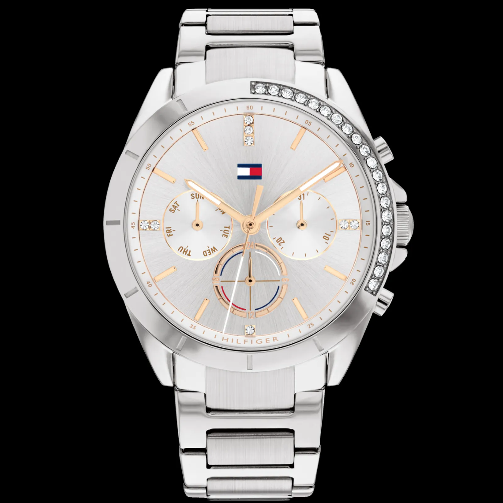 Relogio Prateado Aco Com Cristais-Tommy Hilfiger Watches Fashion