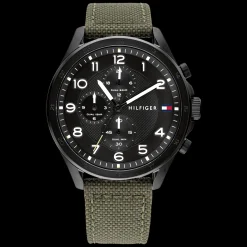 Relogio Preto Aco Ip Nylon Verde-Tommy Hilfiger Watches Discount