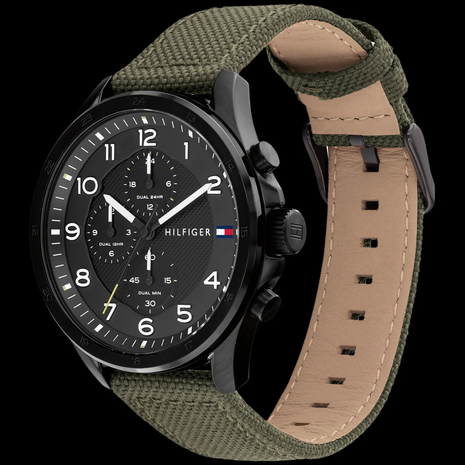 Relogio Preto Aco Ip Nylon Verde-Tommy Hilfiger Watches Discount