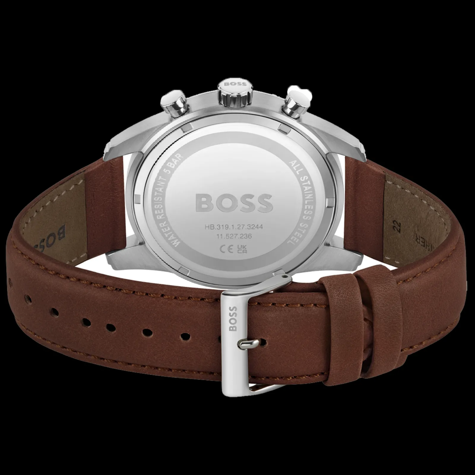 Relogio Skymaster Aco Azul Pele Castanha-Boss Watches New