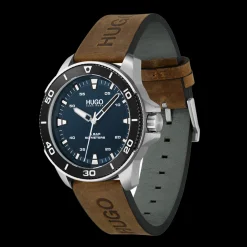 Relogio #Streetdiver Aco Pele Castanha-Hugo Flash Sale
