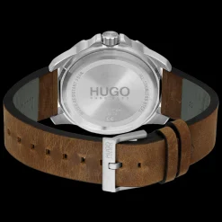 Relogio #Streetdiver Aco Pele Castanha-Hugo Flash Sale
