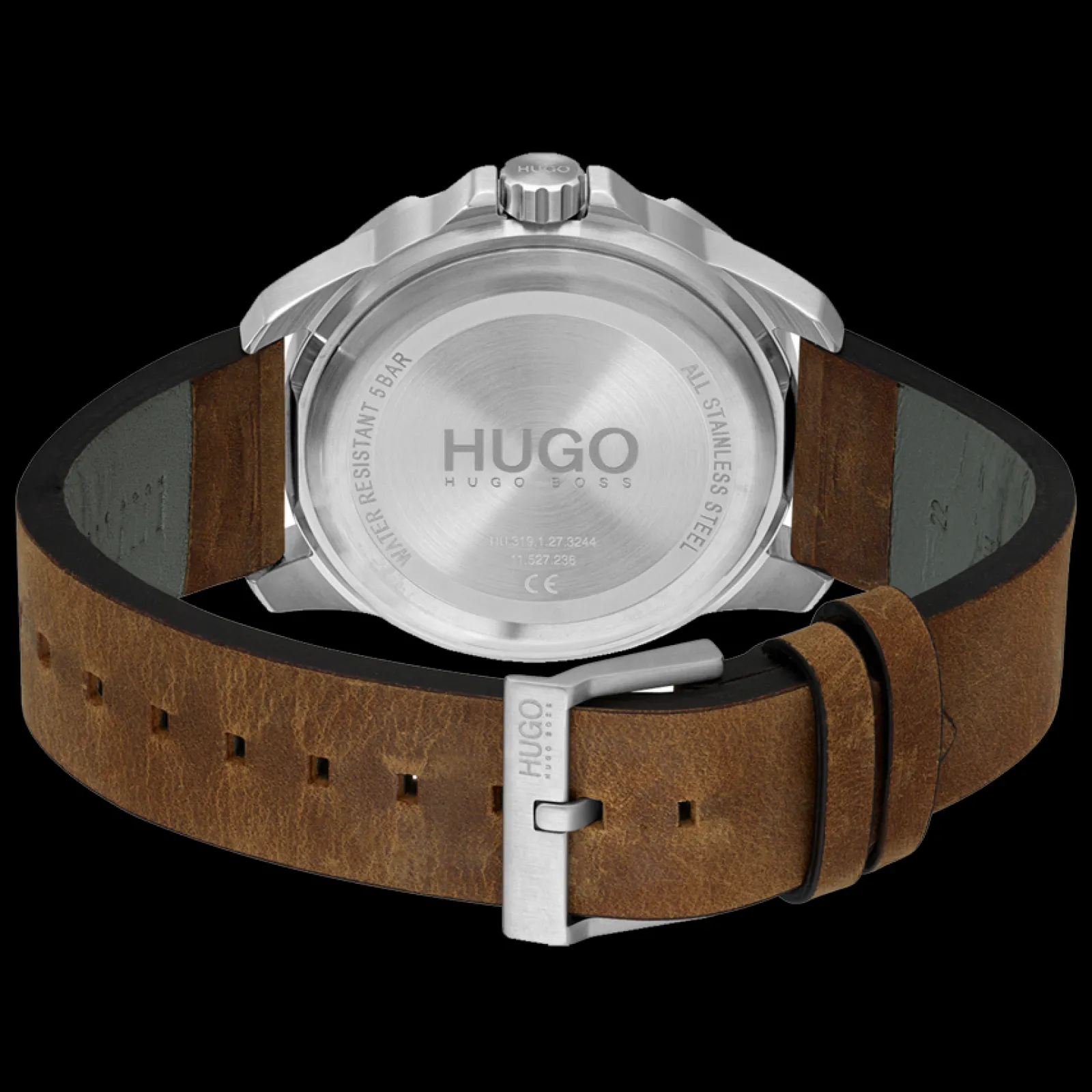 Relogio #Streetdiver Aco Pele Castanha-Hugo Flash Sale