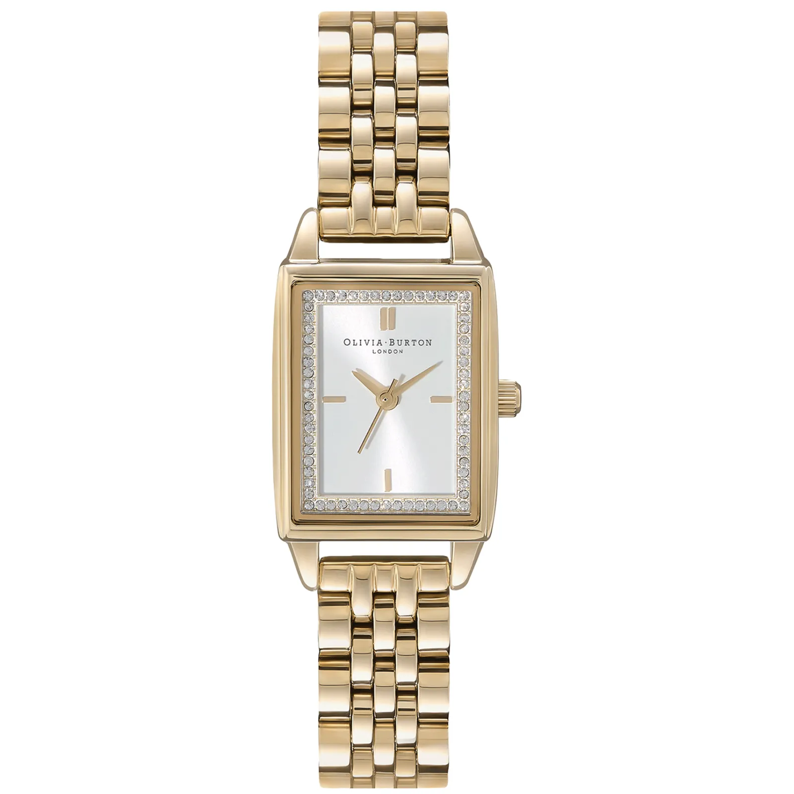 Relogio Townhouse Rectangle Aco Dourado Cristais-Olivia Burton Outlet