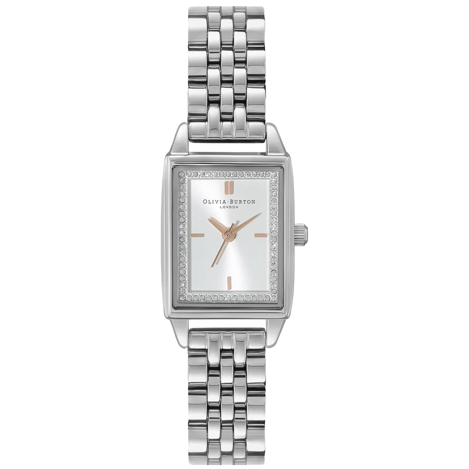Relogio Townhouse Rectangle Aco E Cristais-Olivia Burton Store