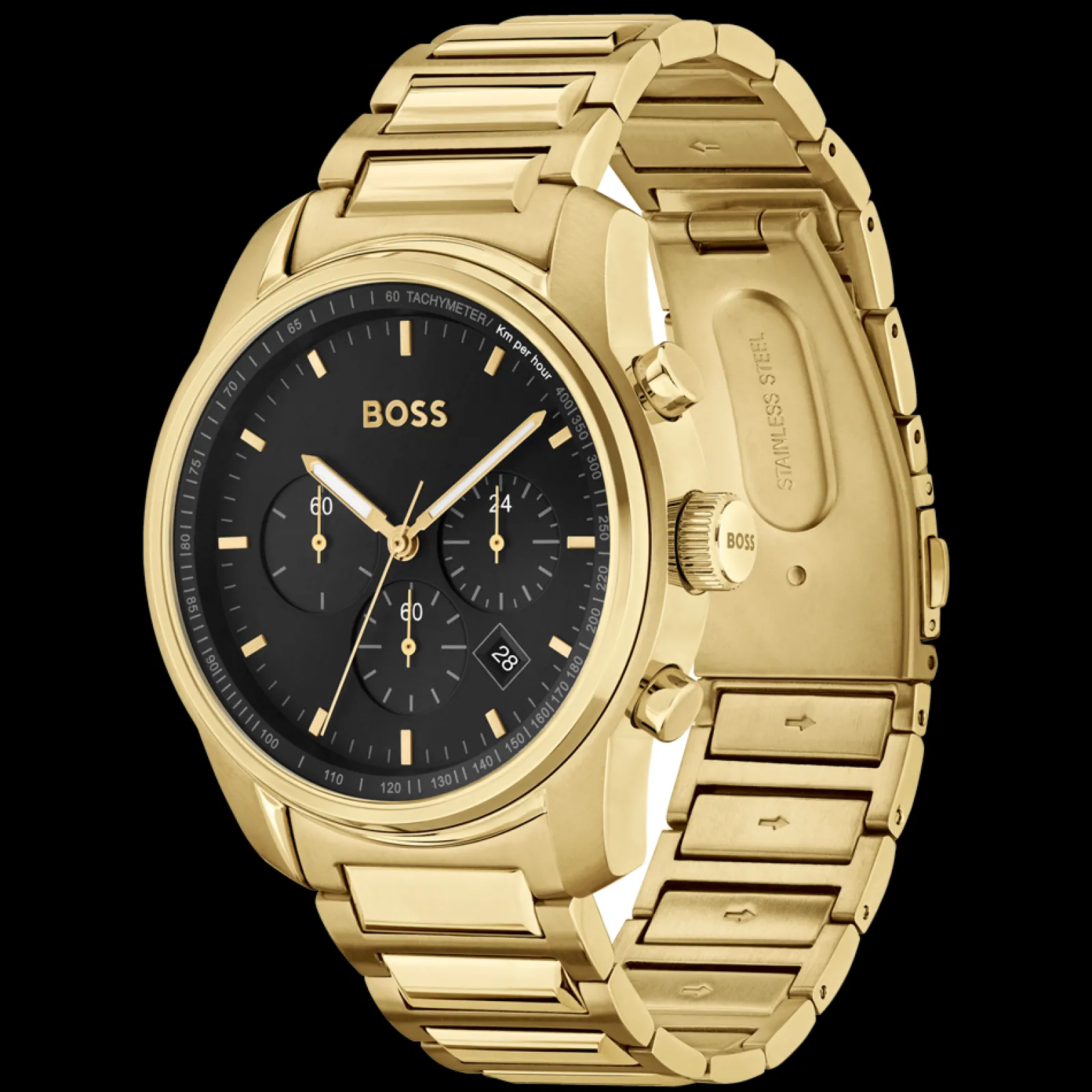 Relogio Trace Aco Ip Dourado-Boss Watches Discount