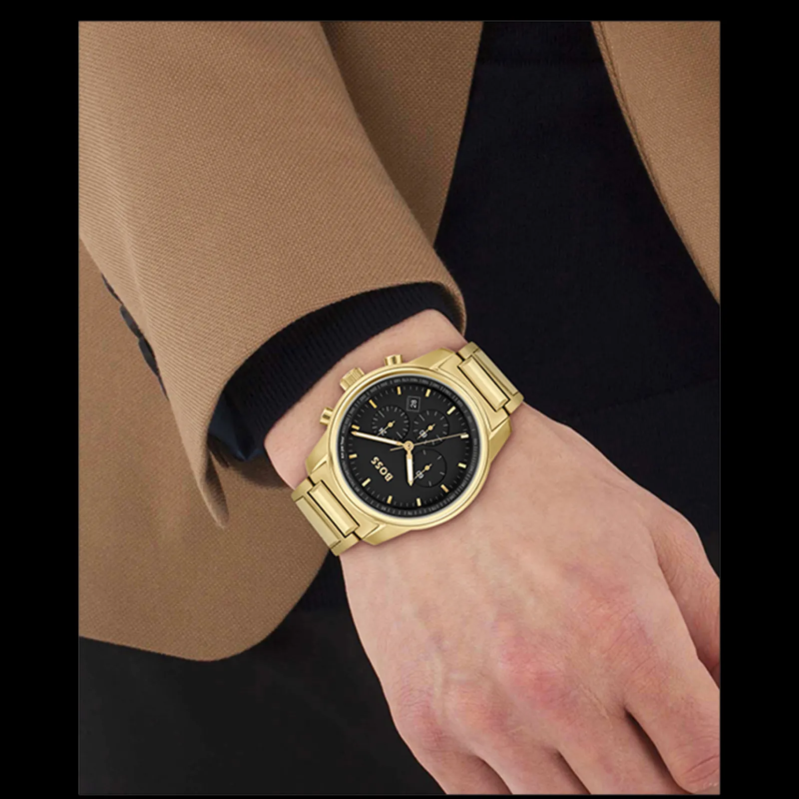 Relogio Trace Aco Ip Dourado-Boss Watches Discount