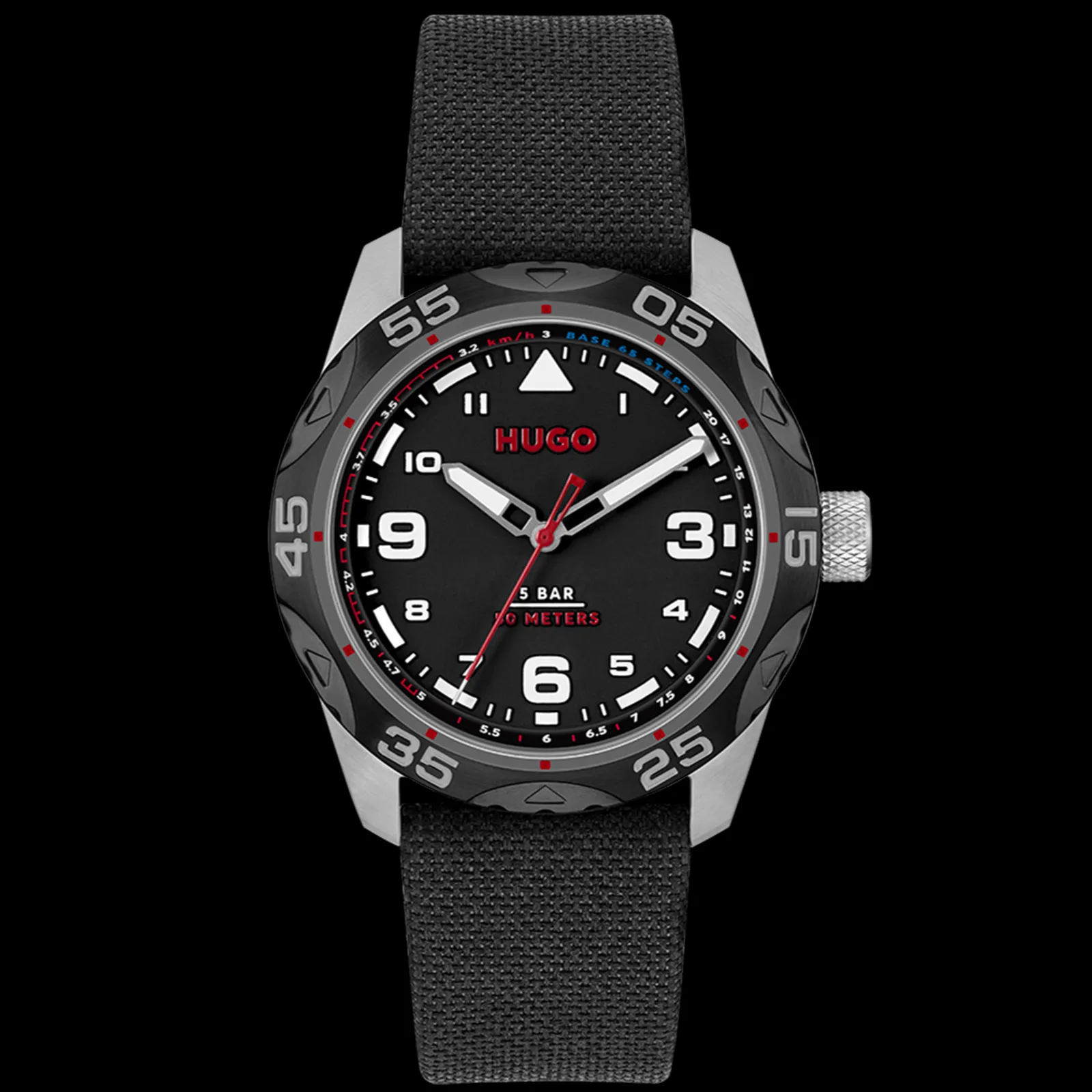 Relogio #Trek Aco Ip E Nylon Preto-Hugo Online