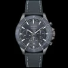 Relogio Troper Cronografo Aco Ip E Pele Azul-Boss Watches Hot