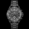 Relogio Troper Cronografo Cinzento Aco Ip Preto-Boss Watches Best