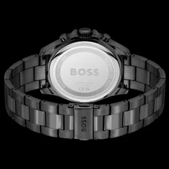 Relogio Troper Cronografo Cinzento Aco Ip Preto-Boss Watches Best