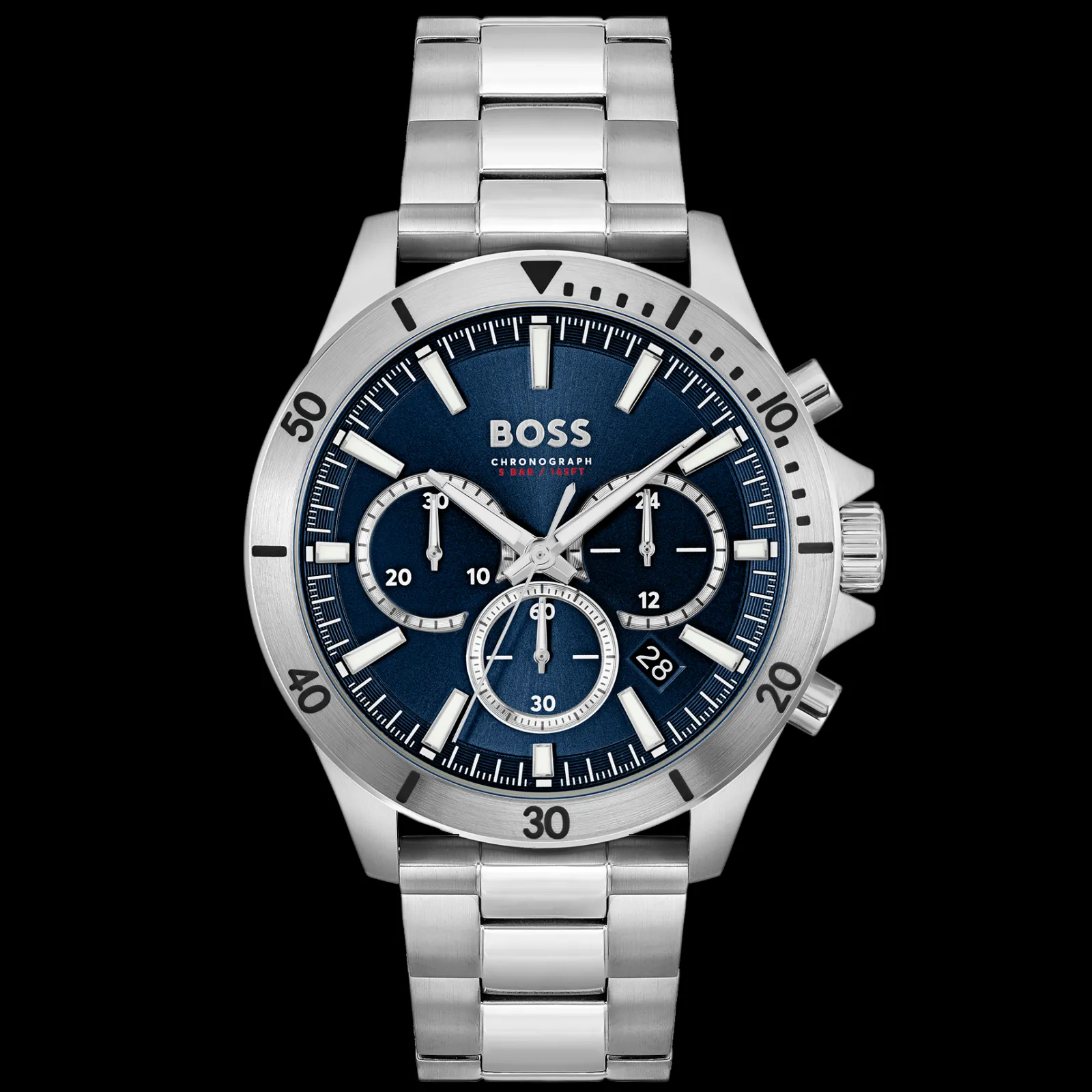 Relogio Troper Cronografo Azul Aco-Boss Watches Cheap