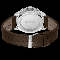 Relogio Troper Cronografo Aco Ip Verde Pele-Boss Watches Cheap