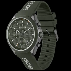 Relogio Velocity Cronografo Aco Ip Verde Silicone-Boss Watches New