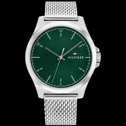 Relogio Verde Aco Malha Milanesa-Tommy Hilfiger Watches Discount