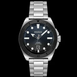 Relogio #Visit Aco Ip Preto E Azul-Hugo Flash Sale