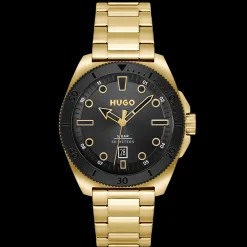 Relogio #Visit Aco Ip Preto/Cinzento E Dourado-Hugo Flash Sale