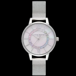 Relogio Wonderland Branco Aco Milanesa-Olivia Burton Shop