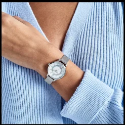 Relogio Wonderland Branco Aco Milanesa-Olivia Burton Shop