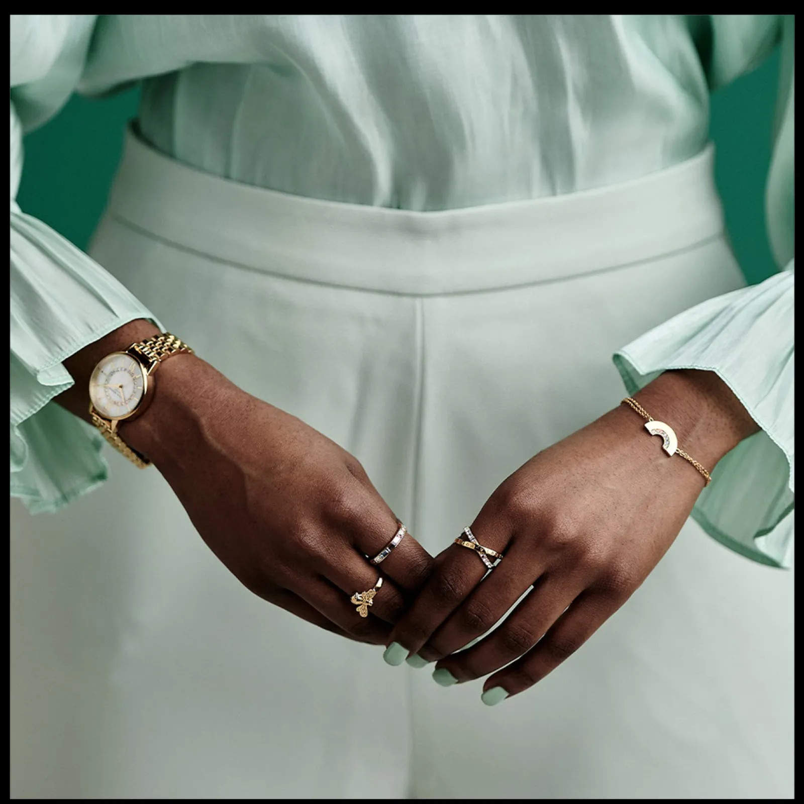 Relogio Wonderland Branco Aco Dourado-Olivia Burton Store