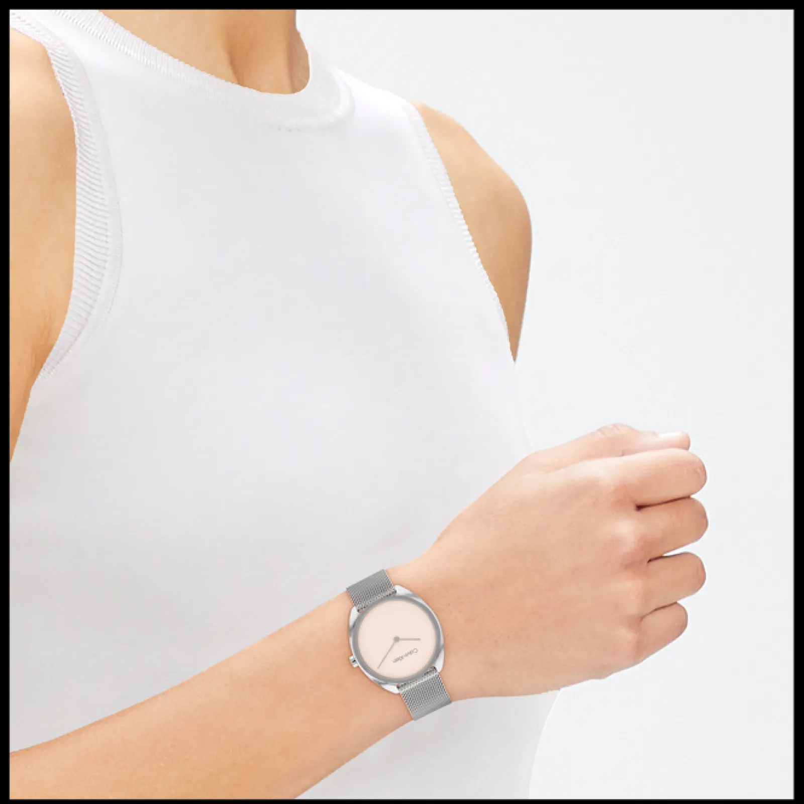 Rosa E Aco Em Malha Milanesa-Calvin Klein Watches Sale