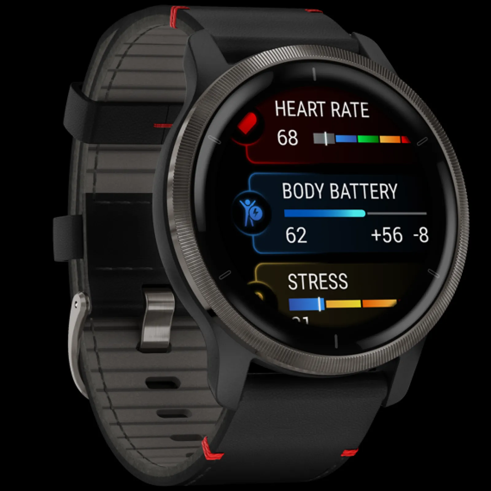 Smartwatch Venu 2 Black / Slate Leather-Garmin Fashion