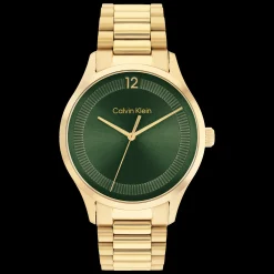 Verde E Dourado Em Aco-Calvin Klein Watches Cheap