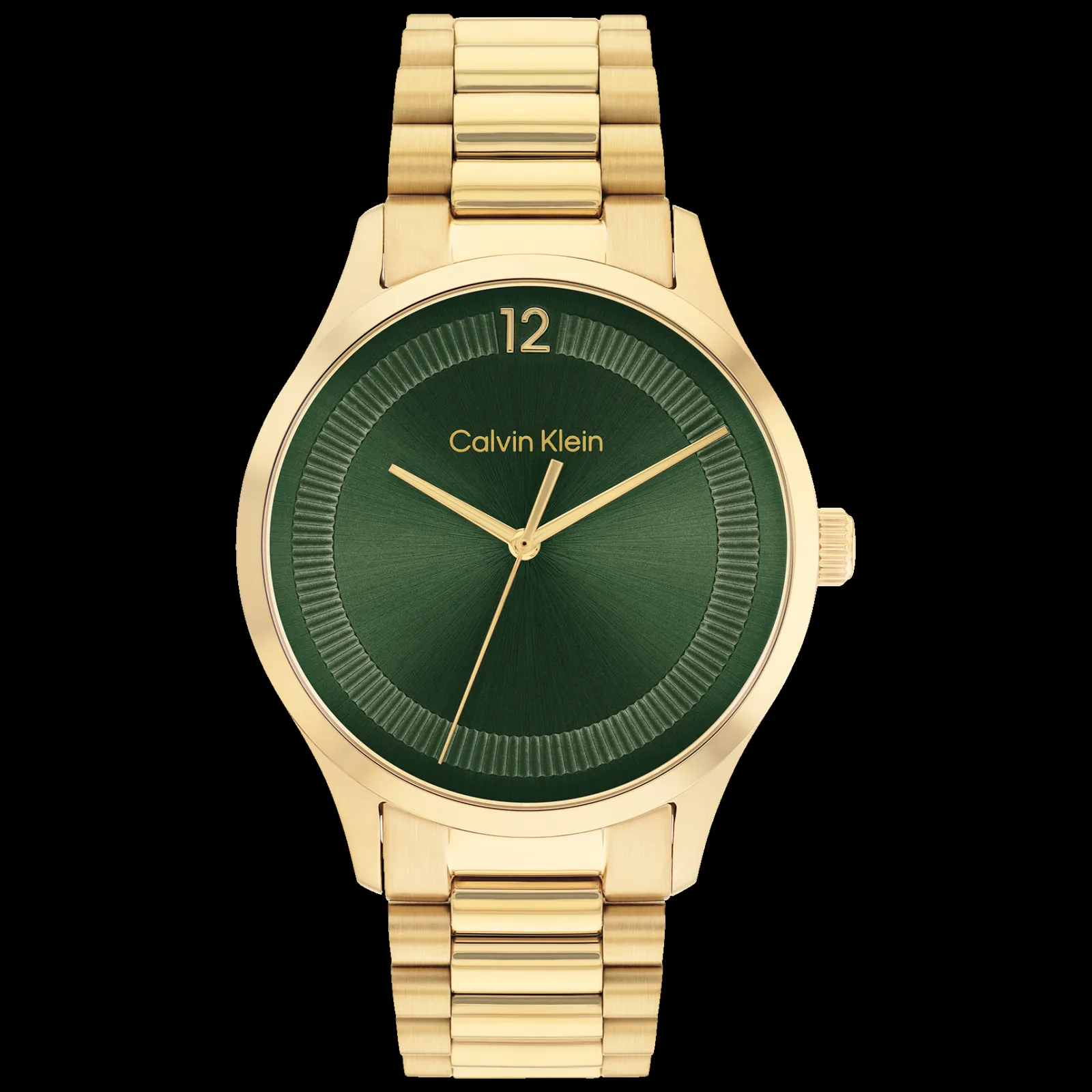 Verde E Dourado Em Aco-Calvin Klein Watches Cheap