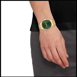 Verde E Dourado Em Aco-Calvin Klein Watches Cheap