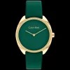 Verde E Dourado Em Pele Verde-Calvin Klein Watches Cheap