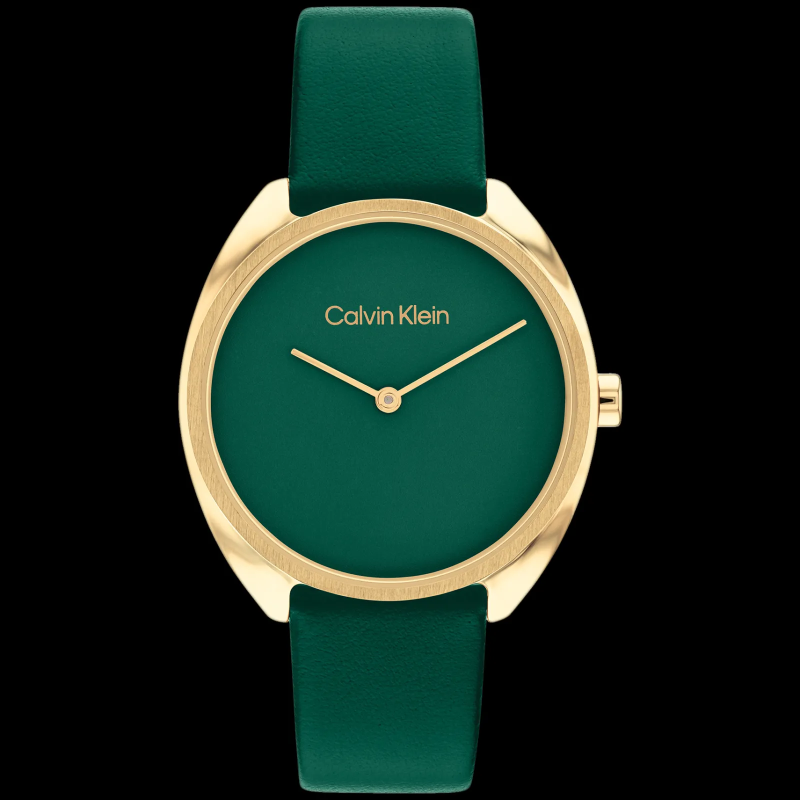 Verde E Dourado Em Pele Verde-Calvin Klein Watches Cheap